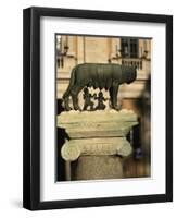 The Wolf with Romuls and Remus, Rome, Italy-Angelo Cavalli-Framed Premium Photographic Print