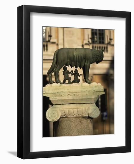 The Wolf with Romuls and Remus, Rome, Italy-Angelo Cavalli-Framed Premium Photographic Print