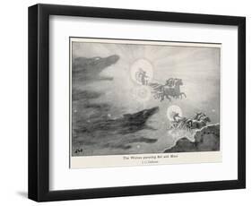 The Wolves Skoll (Repulsion) and Hati (Hate) Pursue Sol (Sun) and Mani (Moon) Across the Skies-J.c. Dollman-Framed Photographic Print