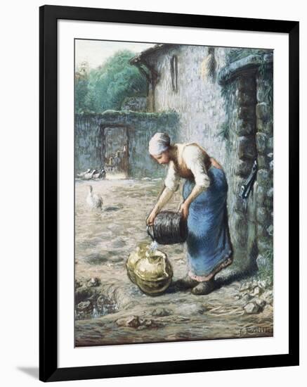 The Woman at the Well, C.1866-Jean-François Millet-Framed Premium Giclee Print