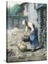 The Woman at the Well, C.1866-Jean-François Millet-Stretched Canvas