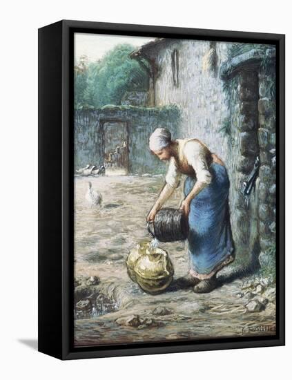 The Woman at the Well, C.1866-Jean-François Millet-Framed Stretched Canvas