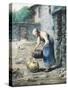 The Woman at the Well, C.1866-Jean-François Millet-Stretched Canvas