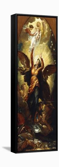 The Woman Clothed with the Sun Fleeth from the Persecution of the Dragon'-Benjamin West-Framed Stretched Canvas