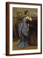 The Woman in Blue, 1874-Jean-Baptiste-Camille Corot-Framed Giclee Print