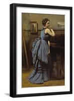 The Woman in Blue, 1874-Jean-Baptiste-Camille Corot-Framed Giclee Print