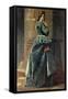 The Woman in Green-Federico Faruffini-Framed Stretched Canvas