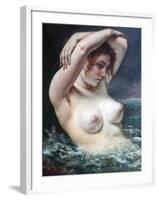 The Woman in the Waves, 1868-Gustave Courbet-Framed Giclee Print