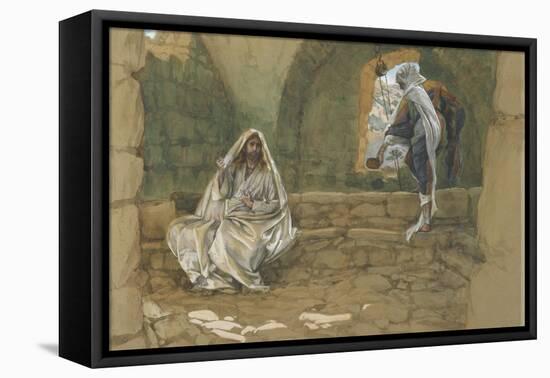 The Woman of Samaria at the Well from 'The Life of Our Lord Jesus Christ'-James Jacques Joseph Tissot-Framed Stretched Canvas