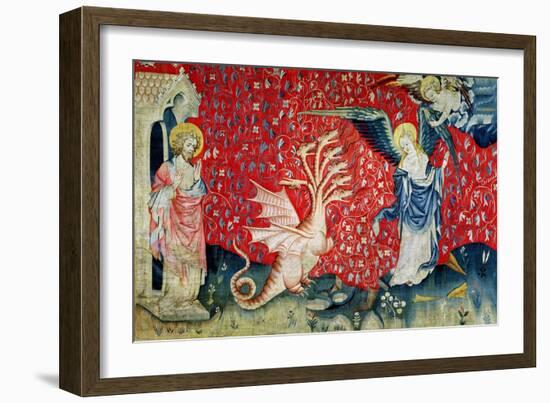 The Woman Receiving Wings to Flee the Dragon, No.37 from "The Apocalypse of Angers," 1373-87-Nicolas Bataille-Framed Giclee Print