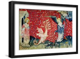 The Woman Receiving Wings to Flee the Dragon, No.37 from "The Apocalypse of Angers," 1373-87-Nicolas Bataille-Framed Giclee Print