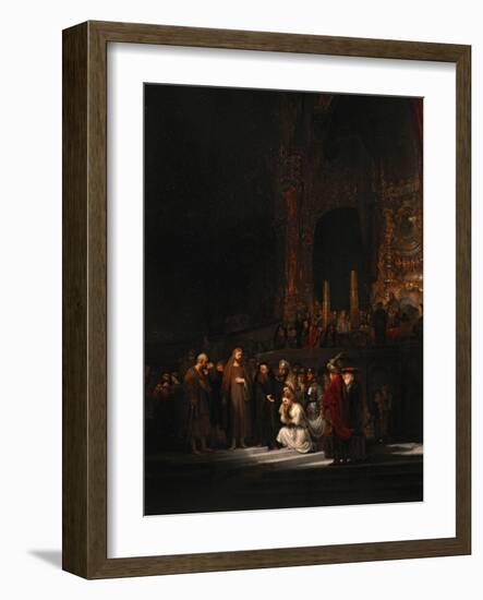 The Woman Taken in Adultery, 1644-Rembrandt van Rijn-Framed Giclee Print