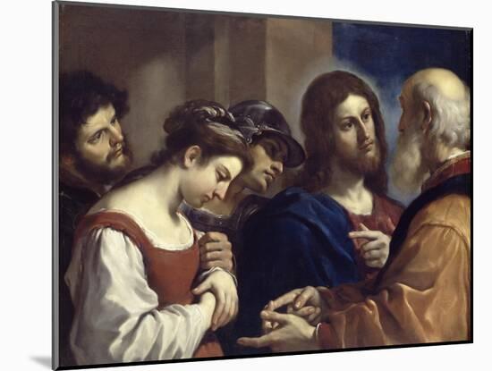 The Woman Taken in Adultery, C.1621-Guercino (Giovanni Francesco Barbieri)-Mounted Giclee Print