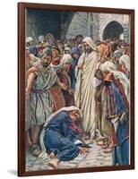 The Woman Who Touched the Hem of His Garment, Illustration from 'Women of t-Harold Copping-Framed Giclee Print