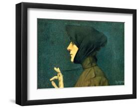 The Woman with a Gold Medallion-Lucien Lévy-Dhurmer-Framed Giclee Print