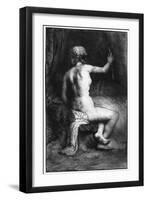 The Woman with the Arrow (Venus and Cupid?), 1661 (Etching, Drypoint and Burin)-Rembrandt van Rijn-Framed Giclee Print