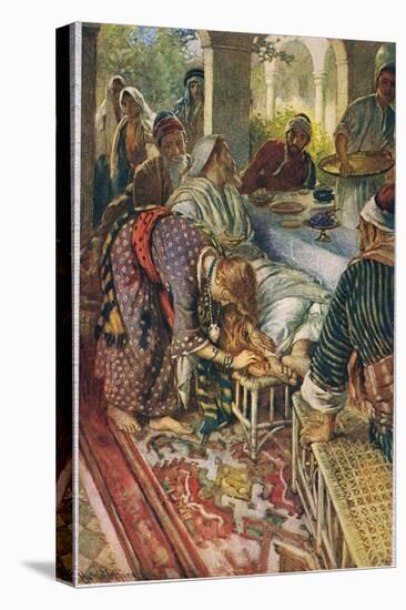 The Woman with the Box of Ointment, Illustration from 'Women of the Bible', Published by the…-Harold Copping-Stretched Canvas