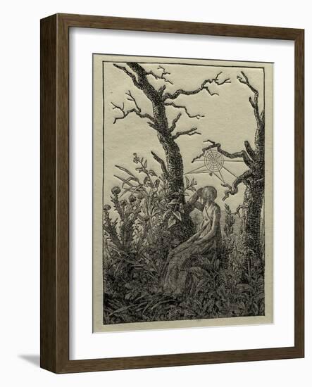 The Woman with the Cobweb Between Bare Trees-Caspar David Friedrich-Framed Giclee Print