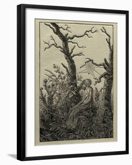 The Woman with the Cobweb Between Bare Trees-Caspar David Friedrich-Framed Giclee Print