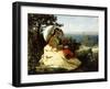 The Woman with the Parasol; Bay of Douarnenez, 1871-Jules Breton-Framed Giclee Print