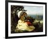 The Woman with the Parasol; Bay of Douarnenez, 1871-Jules Breton-Framed Giclee Print