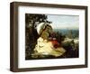 The Woman with the Parasol; Bay of Douarnenez, 1871-Jules Breton-Framed Giclee Print