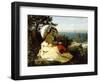 The Woman with the Parasol; Bay of Douarnenez, 1871-Jules Breton-Framed Giclee Print