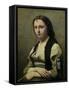 The Woman with the Pearl, circa 1842-Jean-Baptiste-Camille Corot-Framed Stretched Canvas
