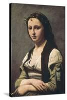 The Woman with the Pearl (La Femme a La Perle)-Jean-Baptiste-Camille Corot-Stretched Canvas