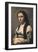 The Woman with the Pearl (La Femme a La Perle)-Jean-Baptiste-Camille Corot-Framed Art Print