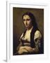 The Woman with the Pearl-Jean-Baptiste-Camille Corot-Framed Giclee Print