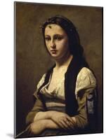 The Woman with the Pearl-Jean-Baptiste-Camille Corot-Mounted Giclee Print