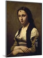 The Woman with the Pearl-Jean-Baptiste-Camille Corot-Mounted Giclee Print