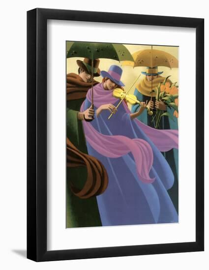 The Woman with the Yellow Violin-Claude Theberge-Framed Art Print