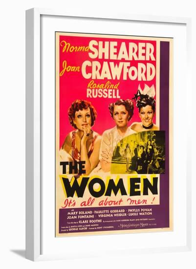 THE WOMEN, from left: Joan Crawford, Norma Shearer, Rosalind Russell, 1939-null-Framed Art Print