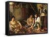 The Women of Algiers in Their Apartment, 1834-Eugene Delacroix-Framed Stretched Canvas