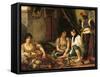 The Women of Algiers in Their Apartment, 1834-Eugene Delacroix-Framed Stretched Canvas