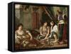 The Women of Algiers in their Apartment, 1834-Eugene Delacroix-Framed Stretched Canvas