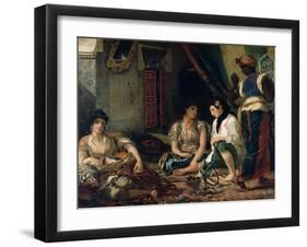 The Women of Algiers in their Apartment-Eugene Delacroix-Framed Giclee Print