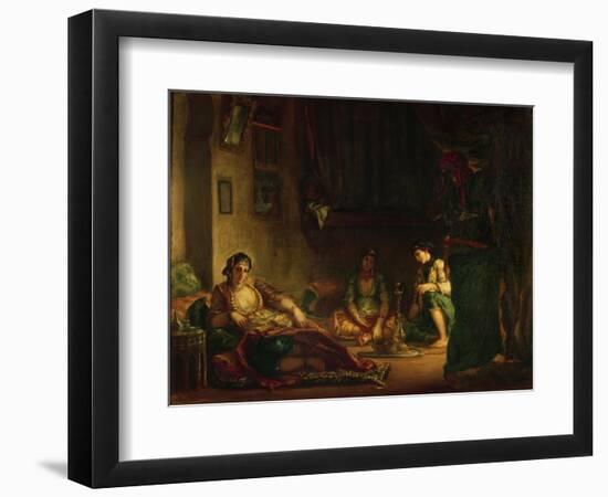The Women of Algiers in Their Harem, 1847-49-Eugene Delacroix-Framed Giclee Print