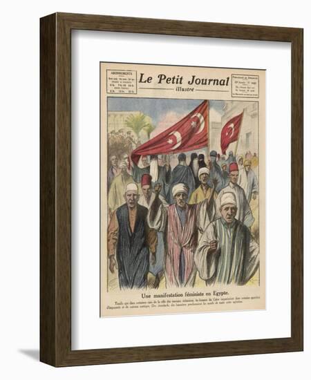 The Women of Cairo Demonstrate Their Rights-Andre Galland-Framed Art Print