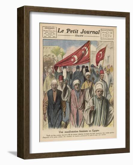 The Women of Cairo Demonstrate Their Rights-Andre Galland-Framed Art Print