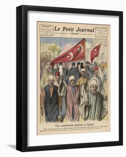 The Women of Cairo Demonstrate Their Rights-Andre Galland-Framed Art Print