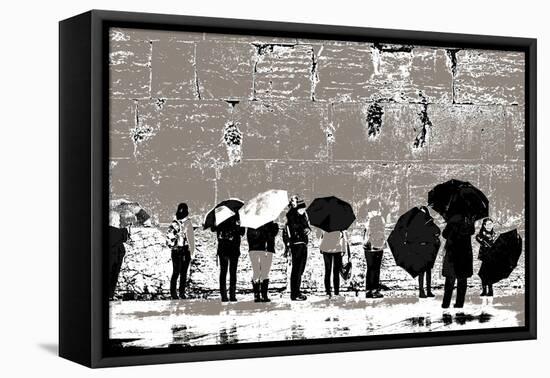 The Women's Side, from the Series Tuesday at the Wailing Wall (2016)-Joy Lions-Framed Stretched Canvas