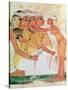 The Women's Toilet, from the Tomb of Nakht, New Kingdom, circa 1400 BC (Wall Painting)-null-Stretched Canvas