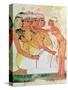 The Women's Toilet, from the Tomb of Nakht, New Kingdom, circa 1400 BC (Wall Painting)-null-Stretched Canvas