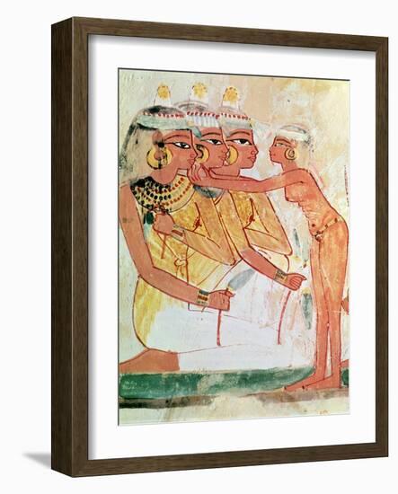 The Women's Toilet, from the Tomb of Nakht, New Kingdom, circa 1400 BC (Wall Painting)-null-Framed Giclee Print