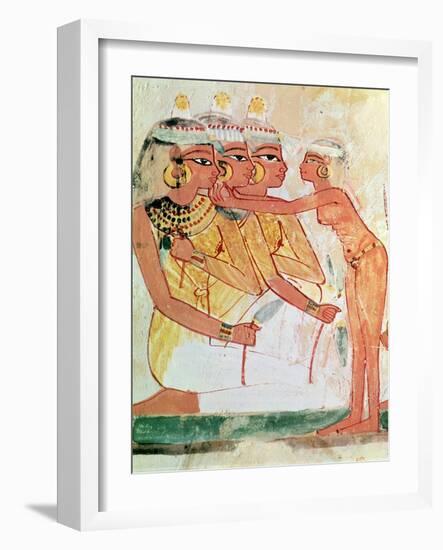 The Women's Toilet, from the Tomb of Nakht, New Kingdom, circa 1400 BC (Wall Painting)-null-Framed Giclee Print