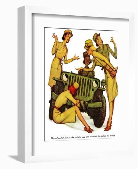 "The Wonderful Life of Wilbur the Jeep" B-Norman Rockwell-Framed Giclee Print