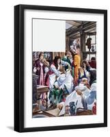 The Wonderful Story of Britain: A Busy Barber-Surgeon's Shop-Peter Jackson-Framed Giclee Print